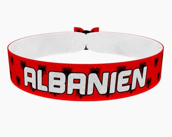 EURO 2024 - Albanien Flagge Stoffarmband