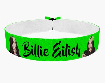 Billie Eilish green/black fabric bracelet