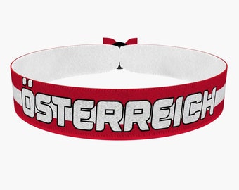 EURO 2024 - Österreich Flagge Stoffarmband