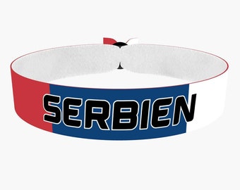 EURO 2024 - Serbien Flagge Stoffarmband