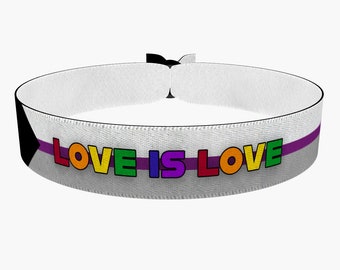 Demisexual - Love is Love bunt Stoffarmband