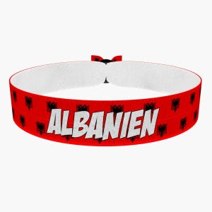 Albanien Stoffarmband - Handgemacht, Wasserfest, Unisex, Festival Armband, Langlebiges Souvenir – Armband – Festival Armband – Trend Armband