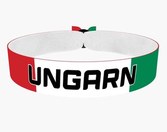 EURO 2024 - Armband van stof met de vlag van Hongarije