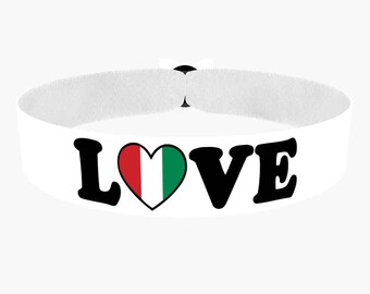 EURO 2024 - Pulsera de tela Love Hungría blanca