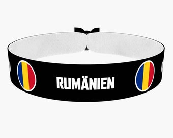 EURO 2024 - Rumänien runde Flaggen Stoffarmband