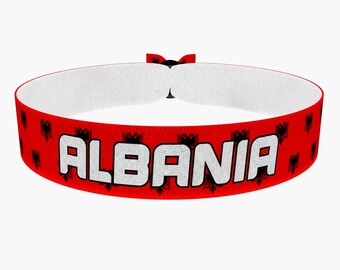 EURO 2024 - Armband van stof met de vlag van Albanië