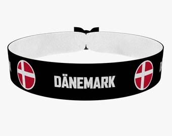 EURO 2024 - Dänemark runde Flaggen Stoffarmband