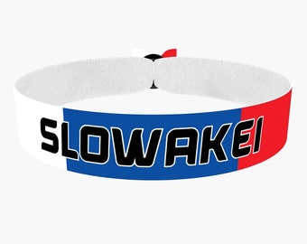 EURO 2024 - Slowakei Flagge Stoffarmband