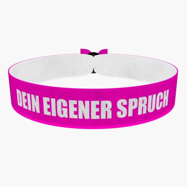 Dein eigener Spruch Stoffarmband pink | Anpassbares Stoffarmband | Personalisiertes Stoffband