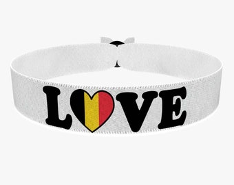 EURO 2024 - Pulsera de tela Love Belgium blanca