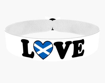 EURO 2024 - Pulsera de tela Love Scotland blanca