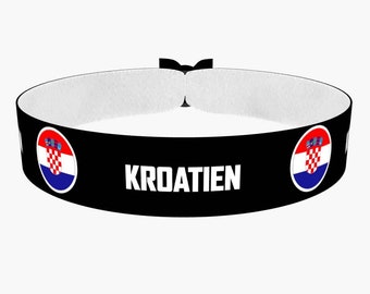 EURO 2024 - Croatia round flag fabric bracelet