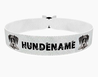 Pulsera de tela Schnauzer personalizable con nombre