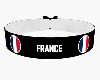 EURO 2024 - Pulsera de tela banderas redondas de Francia