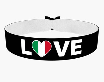 EURO 2024 - Love Italien Stoffarmband schwarz