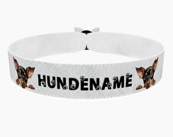 Pulsera de tela Manchester Terrier personalizable con nombre