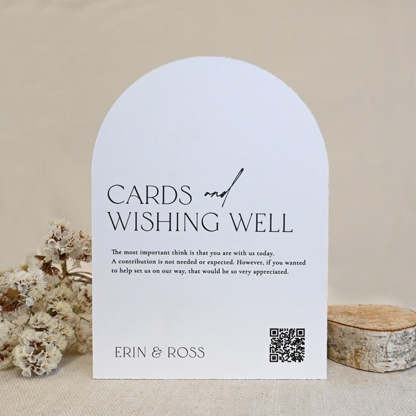 Grace Wedding Wishing Well for Modern Minimalist Wedding | Custom Wishing Well Card | Personalized Sign