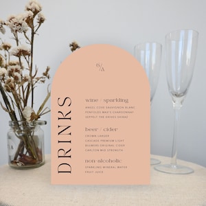 Sage Wedding Menu Bar for Modern Minimalist Wedding | Custom Menu Bar | Personalized Sign