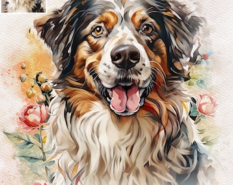 Pet memorial gift, Pet portrait, Pet painting, pet loss gift, Dog painting, custom dog portrait, cat portrait, pet gift, watercolor pet, art