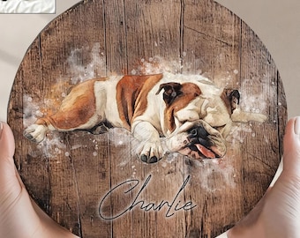 Custom Pet Portrait Wood Wall Art Pet Memorial Gift for Pet Dog Mom Mothers Day Gift for Mom Personalized Pet Name Cat Pet Cat Lover Gift
