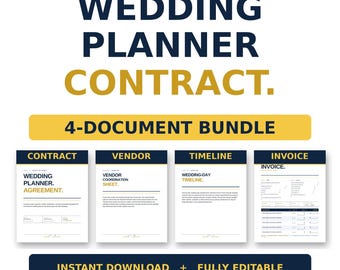 Wedding Planner Contract Template Bundle | Day-Of Coordinator Agreement | Wedding & Event Planner Form | Editable Word PDF Google Docs