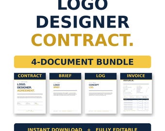 Logo Designer Contract Bundle | Brand Logo Design Agreement | Concept Round Form | Trademark Disclaimer | Editable Word + PDF