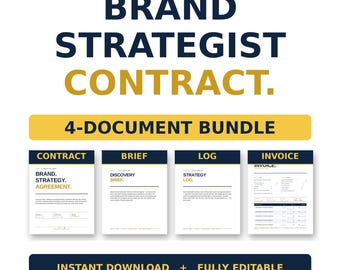 Brand Strategist Contract Bundle | Brand Strategy Service Agreement | Naming Positioning Workshop Form | Editable Word + PDF