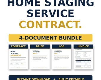 Home Staging Contract Bundle | Real Estate Stager Service Agreement | Furniture Rental Form | Inventory & Damage Waiver | Word + PDF