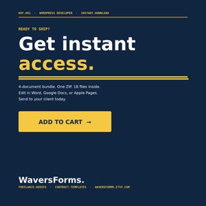 WordPress Developer Contract Template Bundle | Freelance Web Developer Agreement | WordPress Designer Form | Editable Word PDF Google Docs image 10