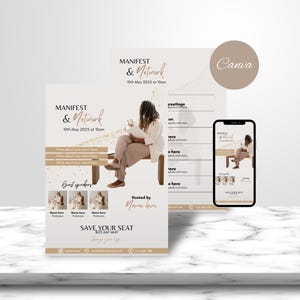 Event Flyer Templates Networking Flyer Design Editable Women&#39;s Empowerment Flyer Boss Babe Conference Canva Event Flyer Business Event Flyer