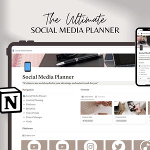 May include: A screenshot of a website showing a social media planner. The website is designed to help users plan and schedule their social media content. The website has a navigation bar with options for social media planning, content planning, platforms, brand kit, video details, project manager, and goals. The website also has a section for platforms, which includes icons for YouTube, Facebook, Instagram, Twitter, and Spotify.