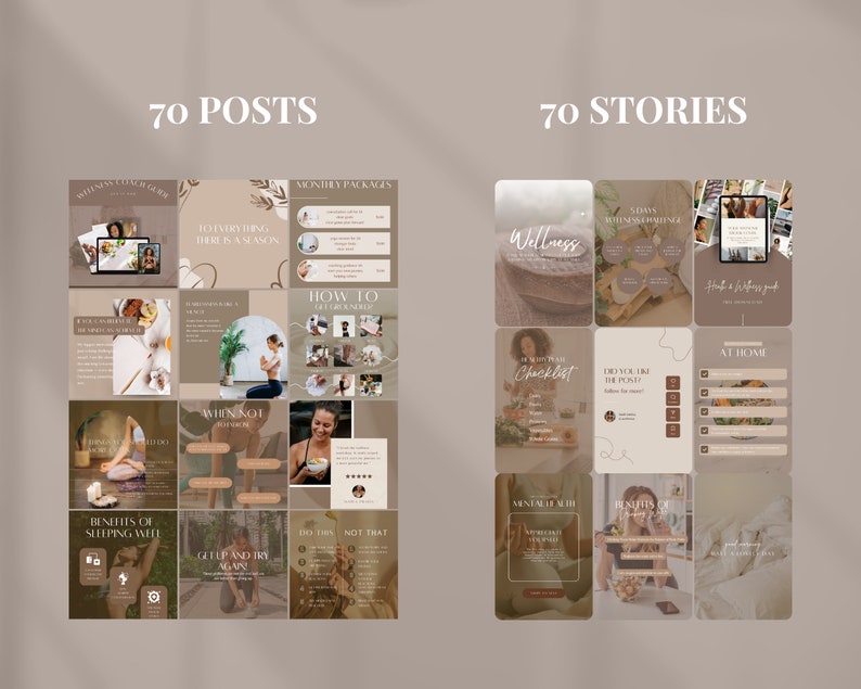 Fitness Instagram Templates Gesundheit Social Media Templates Wellness Instagram Post Fitness Social Media Gesundheitscoach IG Wellness Marketing Bild 4