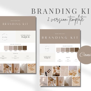 Plantilla de kit de marca / Plantilla de tablero de marca / Kit de marca prefabricado / Tablero de humor empresarial editable / Kit de marca marrón / Kit de marca editable