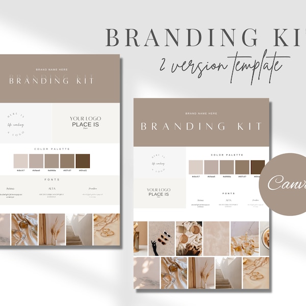 Brand Kit Template | Brand Board Template | Pre-made Branding Kit | Editable Business Mood Board | Brown Brand Kit | Editable Brand Kit