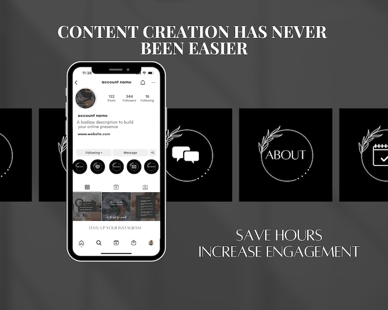 Editable Black Instagram Templates | Dark Social Media | Black Media ...