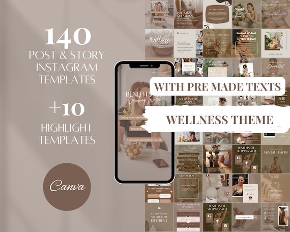 Fitness Instagram Templates Health Social Media Templates Wellness Instagram Post Fitness Social Media Health Coach IG Wellness Marketing