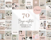 Beige Pinterest Templates Canva Pinterest Pin Templates Editable Pinterest Idea Pins Pinterest Board Covers Pinterest Blogger Templates Pins