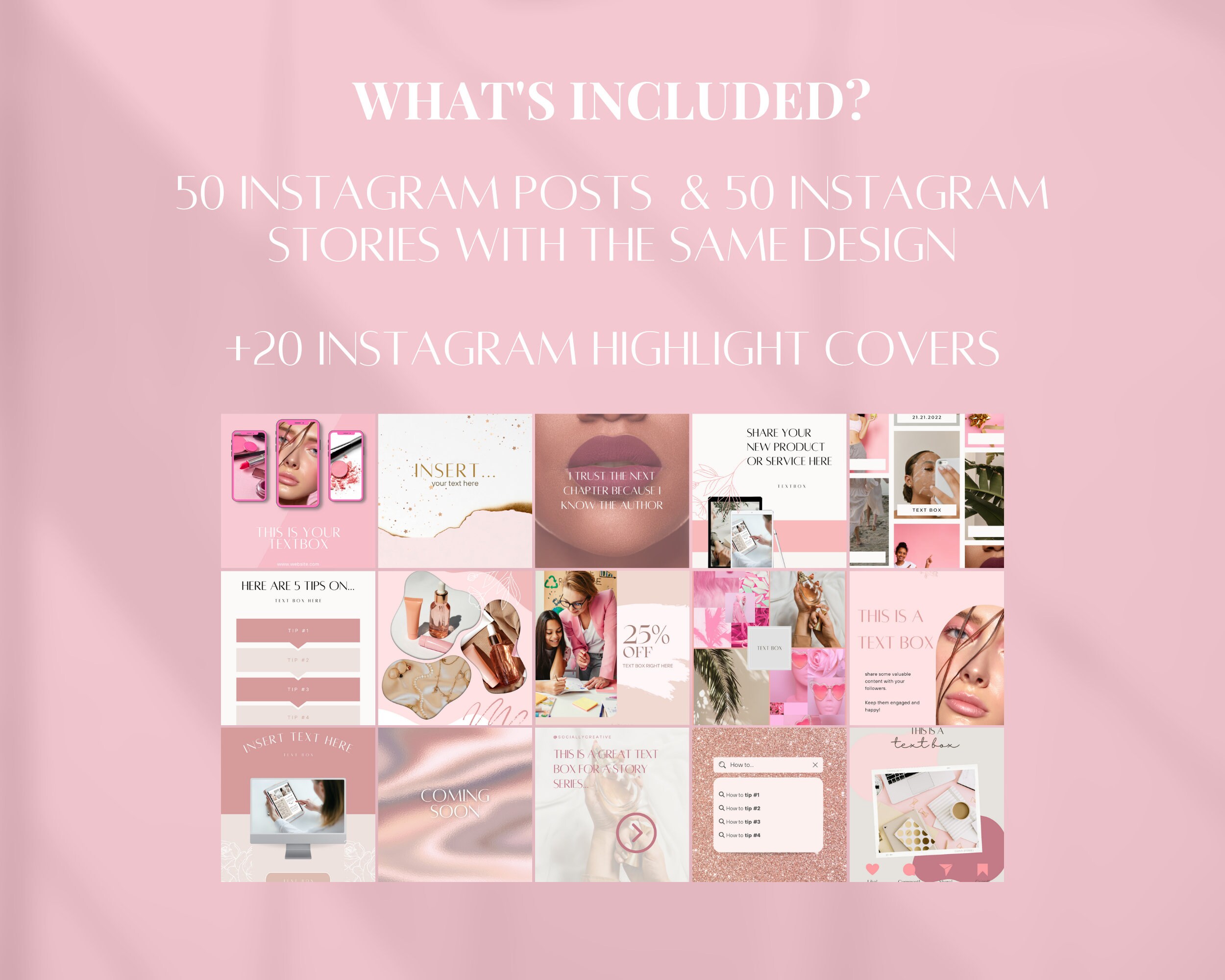 120 Pink Instagram Templates | Pink Social Media Templates| Canva ...