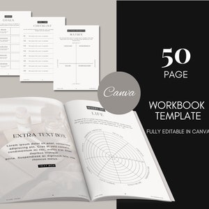 Editable Workbook Template Canva Coaching E-Book Template Editable Lead Magnet Life Coach Workbook Canva Business Marketing Tool Handbook