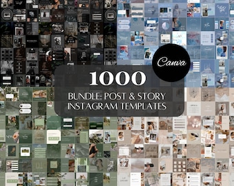 1000 Aesthetic Instagram Template Bundle, Dark Social Media, Instagram Feed, Instagram Post, Canva Instagram Templates, Luxury Instagram