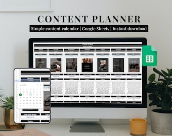Kalkylblad för sociala medier-planerare Google Digital Content Calendar Veckovis Instagram-planerare Månatlig innehållsplanerare Sociala medier-spårare