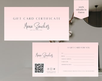 Tarjeta de agradecimiento SVG, certificado de regalo editable, vale de regalo imprimible, plantilla de certificado comercial, tarjeta de regalo digital, vale de regalo de bricolaje