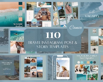 Plantillas de Instagram para viajes Agente de viajes Redes sociales Blogger de viajes Instagram Influenciador de viajes Redes sociales Resort de vacaciones Publicación de Instagram