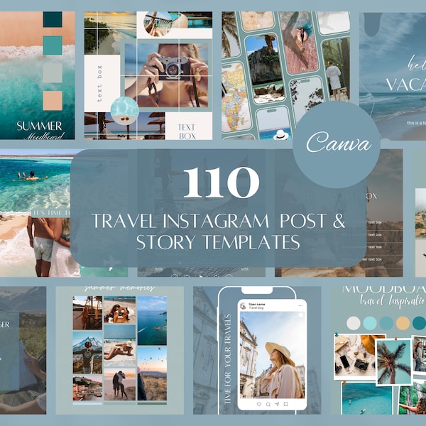 Travel Instagram Templates Travel Agent Social Media Travel Blogger Instagram Travel Influencer Social Media Vacation Resort Instagram Post