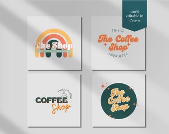 Editable Retro Logo Design Template Retro Business Logo Pink Professional Logo Design Small Business Retro Logo Marketing DIY Logo Template