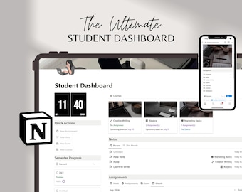 Notion Planner Academic Notion Planner Student Notion Planner School Planner Aesthetic College Planner Notion Schedule Planner Study Notion
