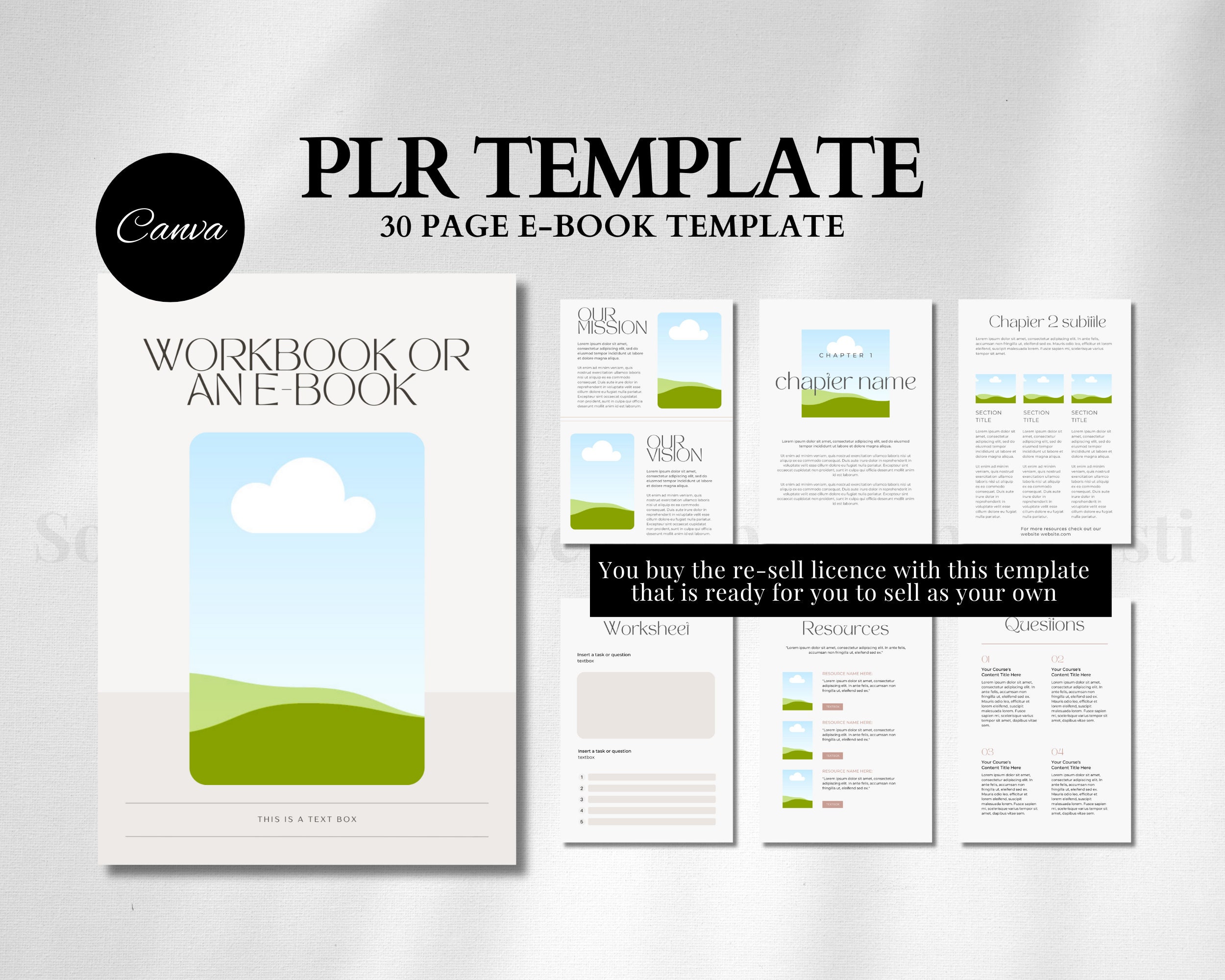 PLR E-book Template| PLR Workbook Template| E-book Template for ...