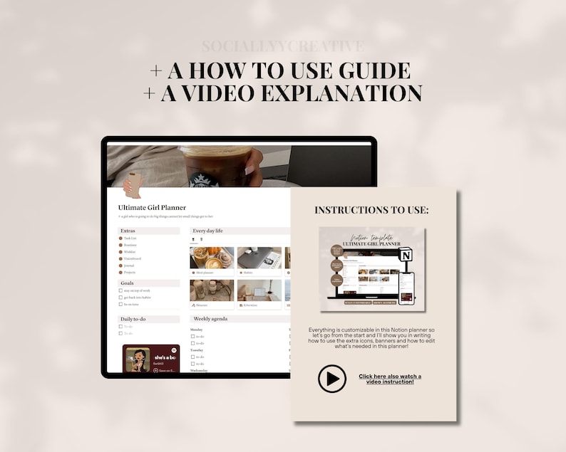 2026 Ultimate Notion Girl Planner Notion Template Aesthetic All In One Notion Planner Student Dashboard Editable 2026 Notion Life Planner