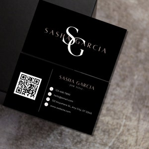 QR Code Business Card as an Editable Minimal Double Sided Business Card
