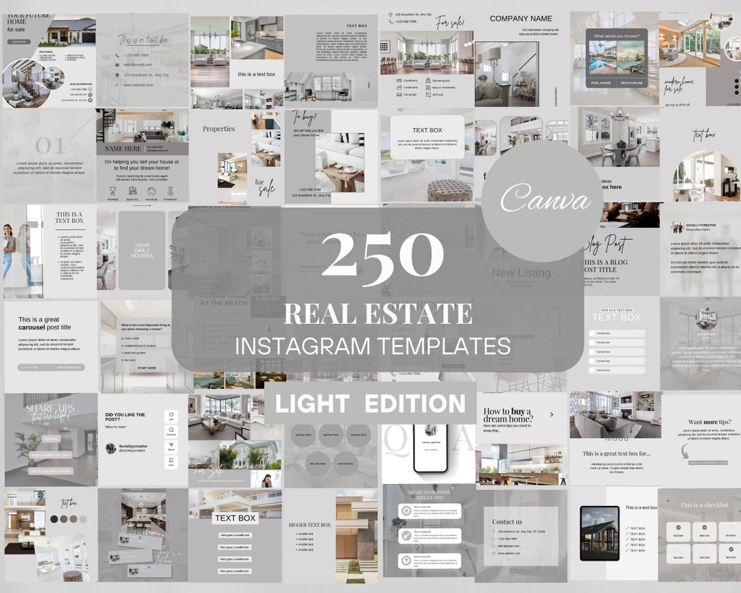 250 Real Estate Instagram Posts | White Realtor Social Media| Realtor ...